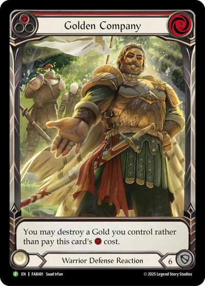 Golden Company (Red) - FAB481 Flesh and Blood: Promo Cards Promo Flesh and Blood card — value and price