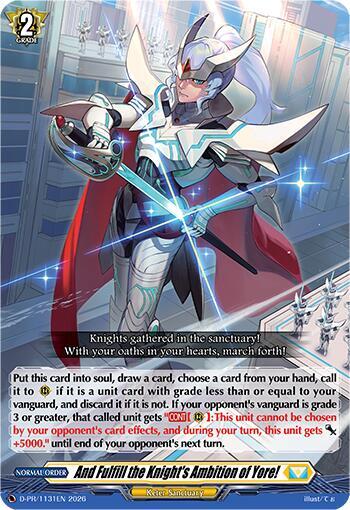 And Fulfill the Knight's Ambition of Yore!