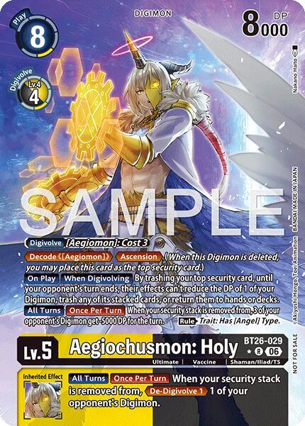 Aegiochusmon: Holy (Alternate Art), Timeless Bonds card number BT26-029 R