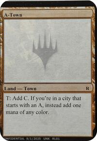 A-Town — Un-Known Event Playtest Cards