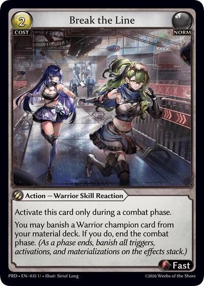 Break the Line — Foil .asphodel/paradise Uncommon Grand Archive card — value and price