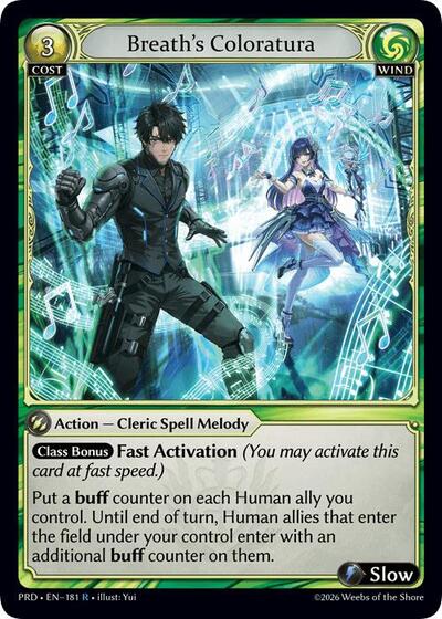 Breath's Coloratura — Foil .asphodel/paradise Rare Grand Archive card — value and price