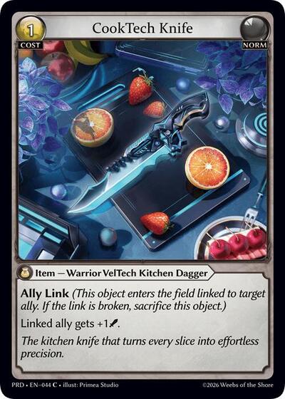 CookTech Knife .asphodel/paradise Common Grand Archive card — value and price