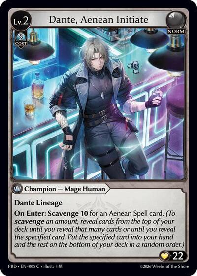 Dante, Aenean Initiate .asphodel/paradise Common Grand Archive card — value and price
