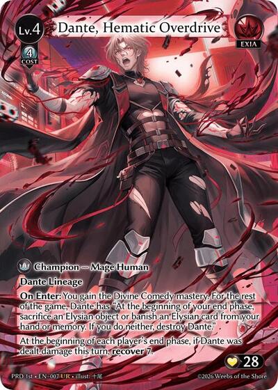 Dante, Hematic Overdrive (UR) .asphodel/paradise Ultra Rare Grand Archive card — value and price