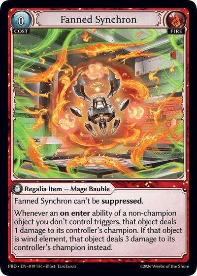 Fanned Synchron card