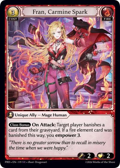 Fran, Carmine Spark card
