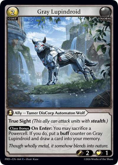 Gray Lupindroid .asphodel/paradise Rare Grand Archive card — value and price