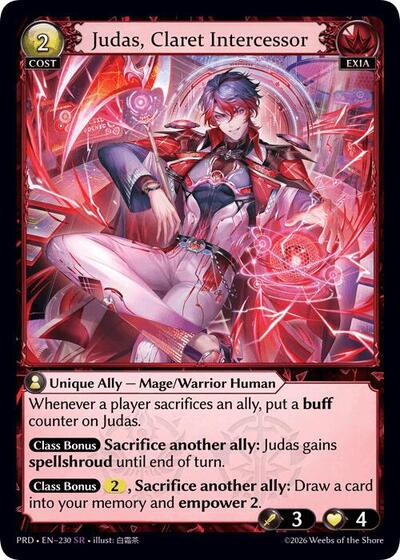 Judas, Claret Intercessor card