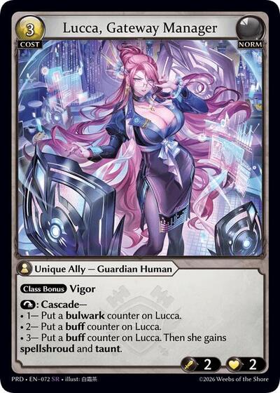 Lucca, Gateway Manager .asphodel/paradise Super Rare Grand Archive card — value and price