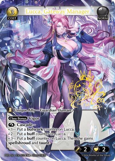 Lucca, Gateway Manager (CSR) .asphodel/paradise Collector Super Rare Grand Archive card — value and price