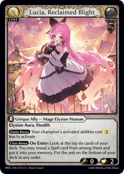 Lucia, Reclaimed Blight card
