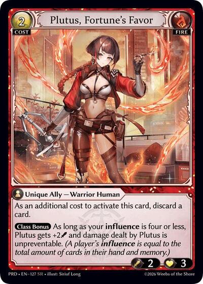 Plutus, Fortune's Favor .asphodel/paradise Super Rare Grand Archive card — value and price