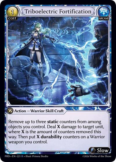Triboelectric Fortification — Foil .asphodel/paradise Rare Grand Archive card — value and price