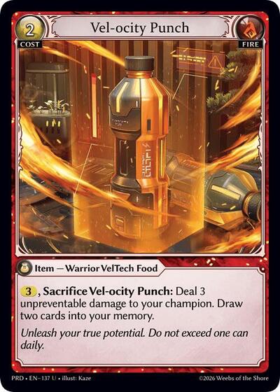 Vel-ocity Punch — Foil .asphodel/paradise Uncommon Grand Archive card — value and price