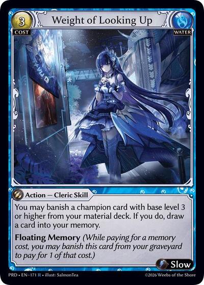 Weight of Looking Up card