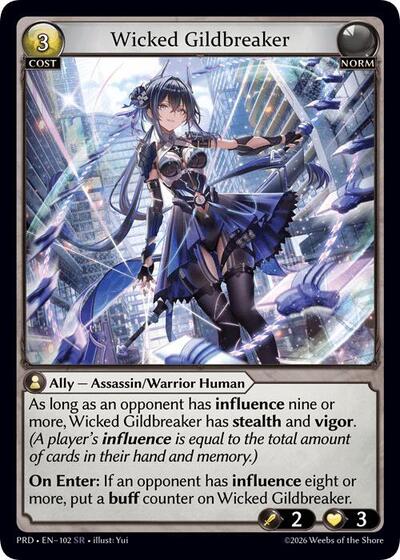 Wicked Gildbreaker .asphodel/paradise Super Rare Grand Archive card — value and price