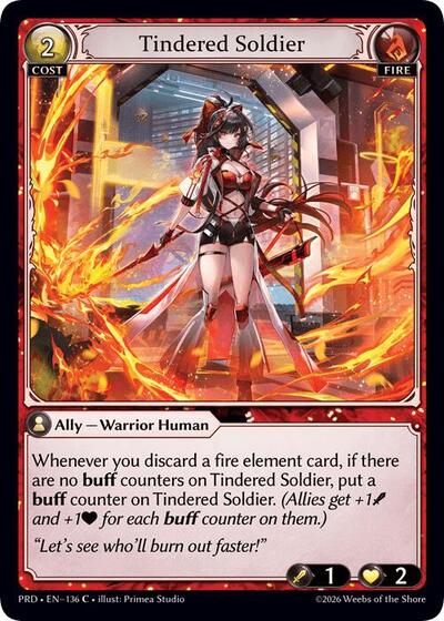 Tindered Soldier (Interference Curio Foil) .asphodel/paradise Common Grand Archive card — value and price