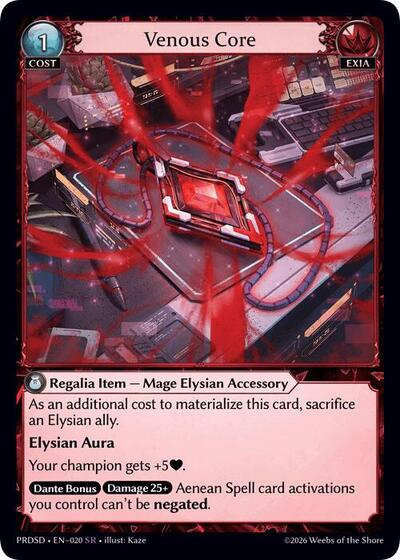 Venous Core .asphodel/paradise Starter Decks Super Rare Grand Archive card — value and price