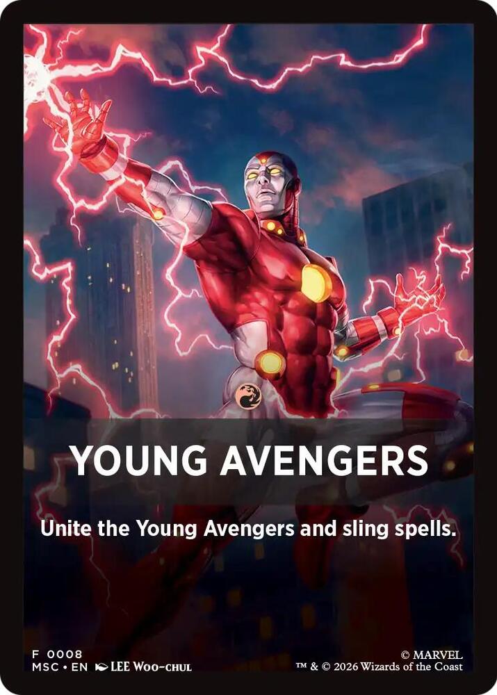 Young Avengers Theme Card (0008), Commander: Marvel Super Heroes card number 8
