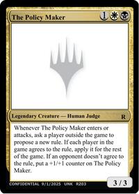 Un-Known Event Playtest Cards The Policy Maker