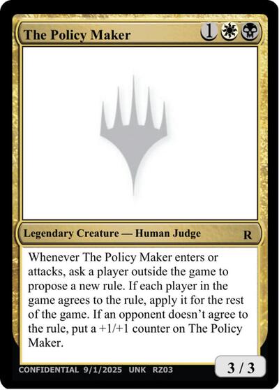 The Policy Maker from UNK #RZ03o, Magic: The Gathering card