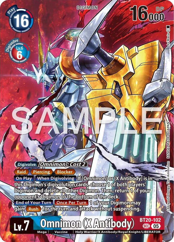 Omnimon (X Antibody) (Tamer's Selection Box Ver. X Antibody), Digimon Promotion Cards card number BT20-102 SEC