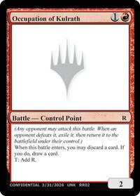 Un-Known Event Playtest Cards Occupation of Kulrath