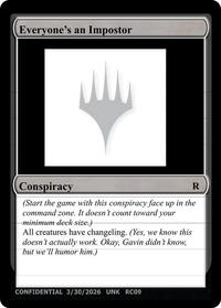 Un-Known Event Playtest Cards Everyone's an Imposter