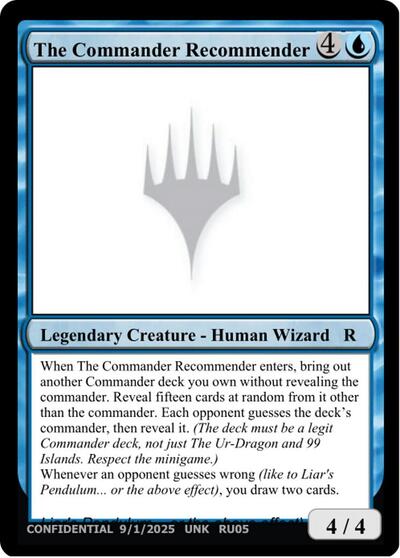 The Commander Recommender from UNK #RU05d, Magic: The Gathering card