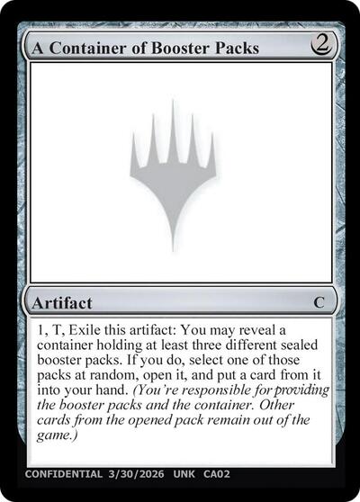 A Container of Booster Packs from UNK #CA02, Magic: The Gathering card