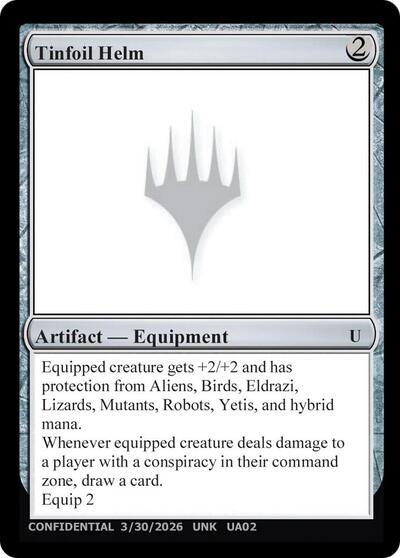 Tinfoil Helm from UNK #UA02d, Magic: The Gathering card