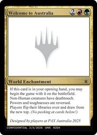 Un-Known Event Playtest Cards Welcome to Australia
