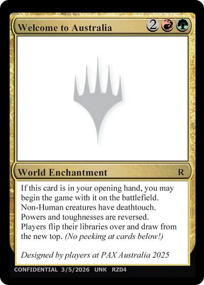 Welcome to Australia from UNK #RZ04y, Magic: The Gathering card