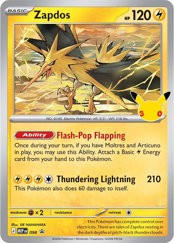 Zapdos - 098 (30th Celebration)