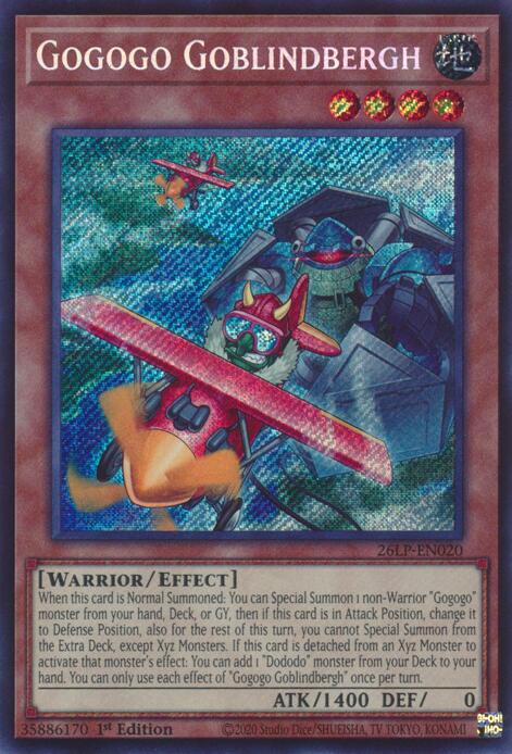 Gogogo Goblindbergh (Secret Rare), Limited Pack World Championship 2026 card number 26LP-EN020