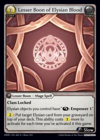 Lesser Boon of Elysian Blood