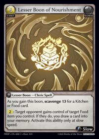 Lesser Boon of Nourishment