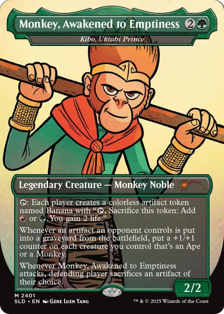 Monkey, Awakened to Emptiness - Kibo, Uktabi Prince, Secret Lair Drop Series card number 2401