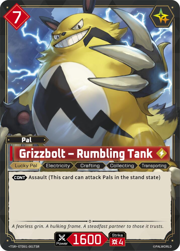 Grizzbolt - Rumbling Tank (TD01: Dawn of Palpagos Red•Blue) — Palworld card