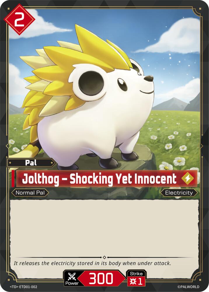 Jolthog - Shocking Yet Innocent (TD01: Dawn of Palpagos Red•Blue) — Palworld card