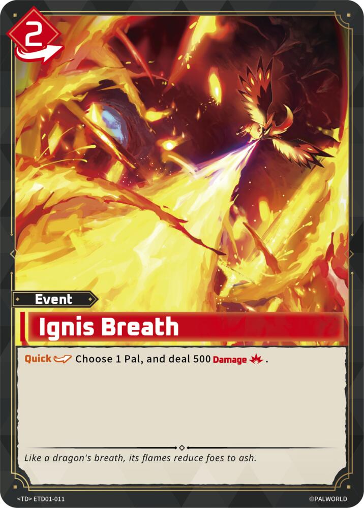Ignis Breath (TD01: Dawn of Palpagos Red•Blue) — Palworld card