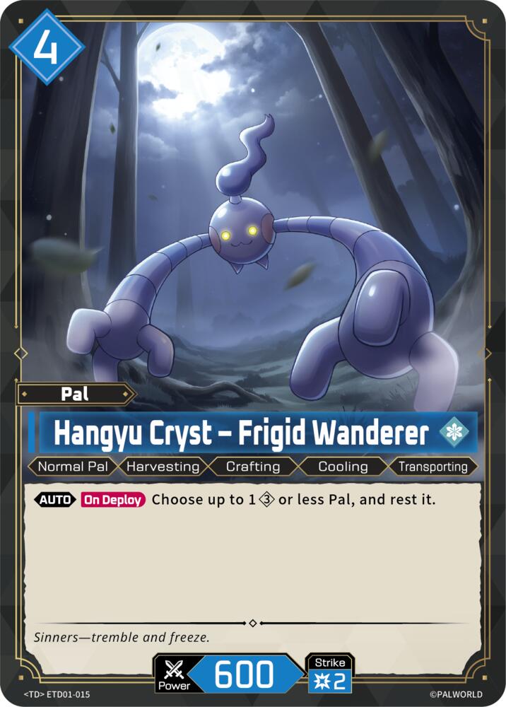 Hangyu Cryst - Frigid Wanderer (TD01: Dawn of Palpagos Red•Blue) — Palworld card