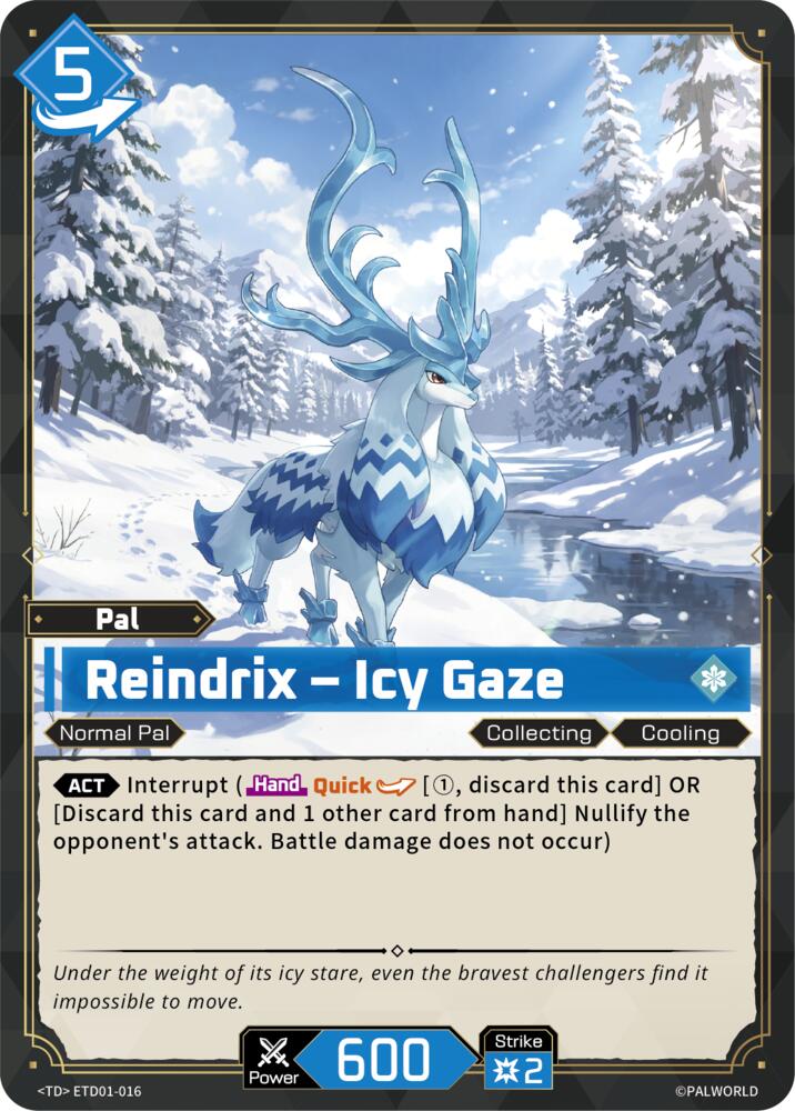 Reindrix - Icy Gaze (TD01: Dawn of Palpagos Red•Blue) — Palworld card