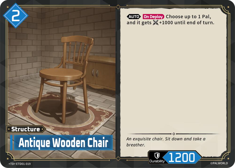Antique Wooden Chair (TD01: Dawn of Palpagos Red•Blue) — Palworld card
