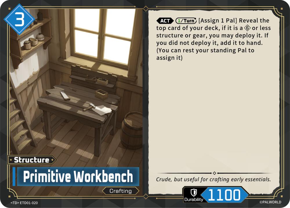 Primitive Workbench (TD01: Dawn of Palpagos Red•Blue) — Palworld card