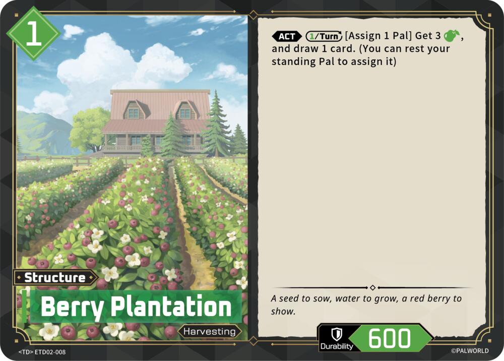Berry Plantation (TD02: Dawn of Palpagos Green•Purple) — Palworld card