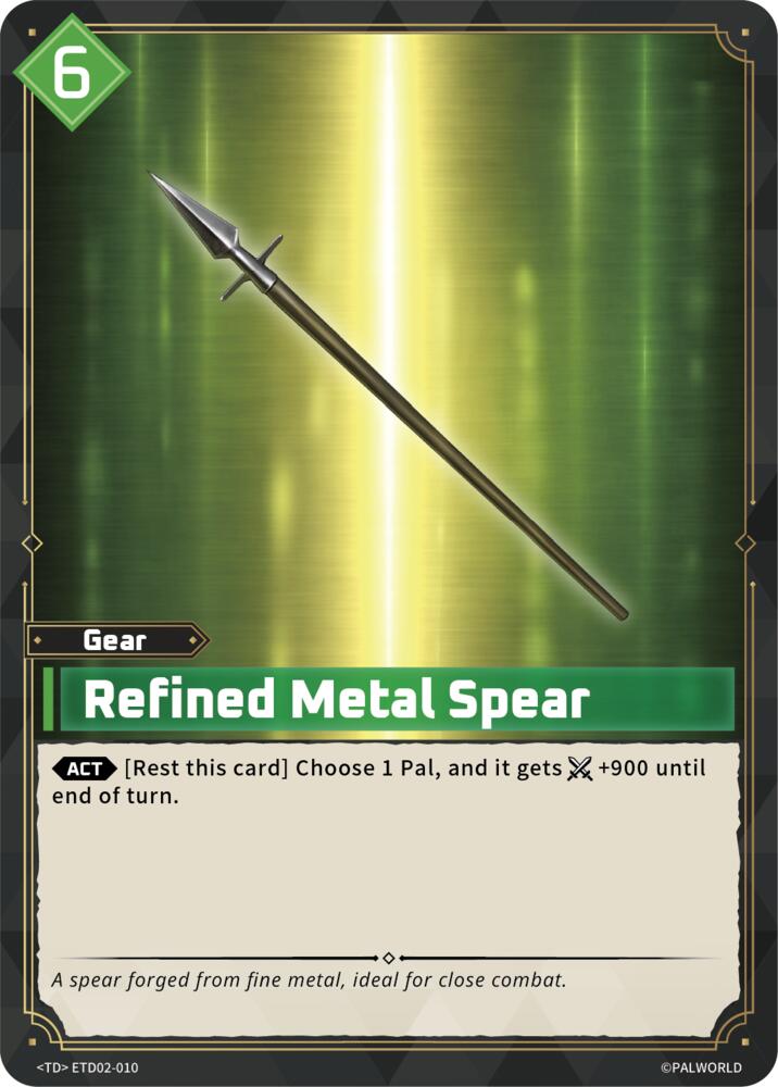 Refined Metal Spear (TD02: Dawn of Palpagos Green•Purple) — Palworld card