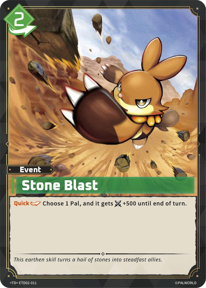 Stone Blast (TD02: Dawn of Palpagos Green•Purple) — Palworld card