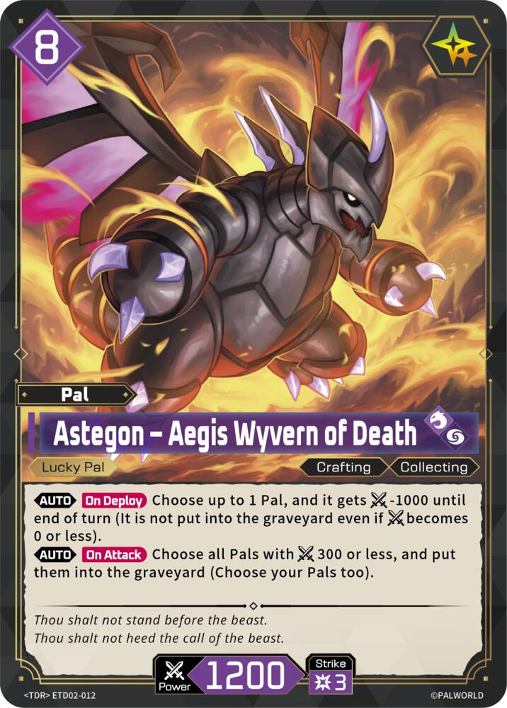 Astegon - Aegis Wyvern of Death (TD02: Dawn of Palpagos Green•Purple) — Palworld card